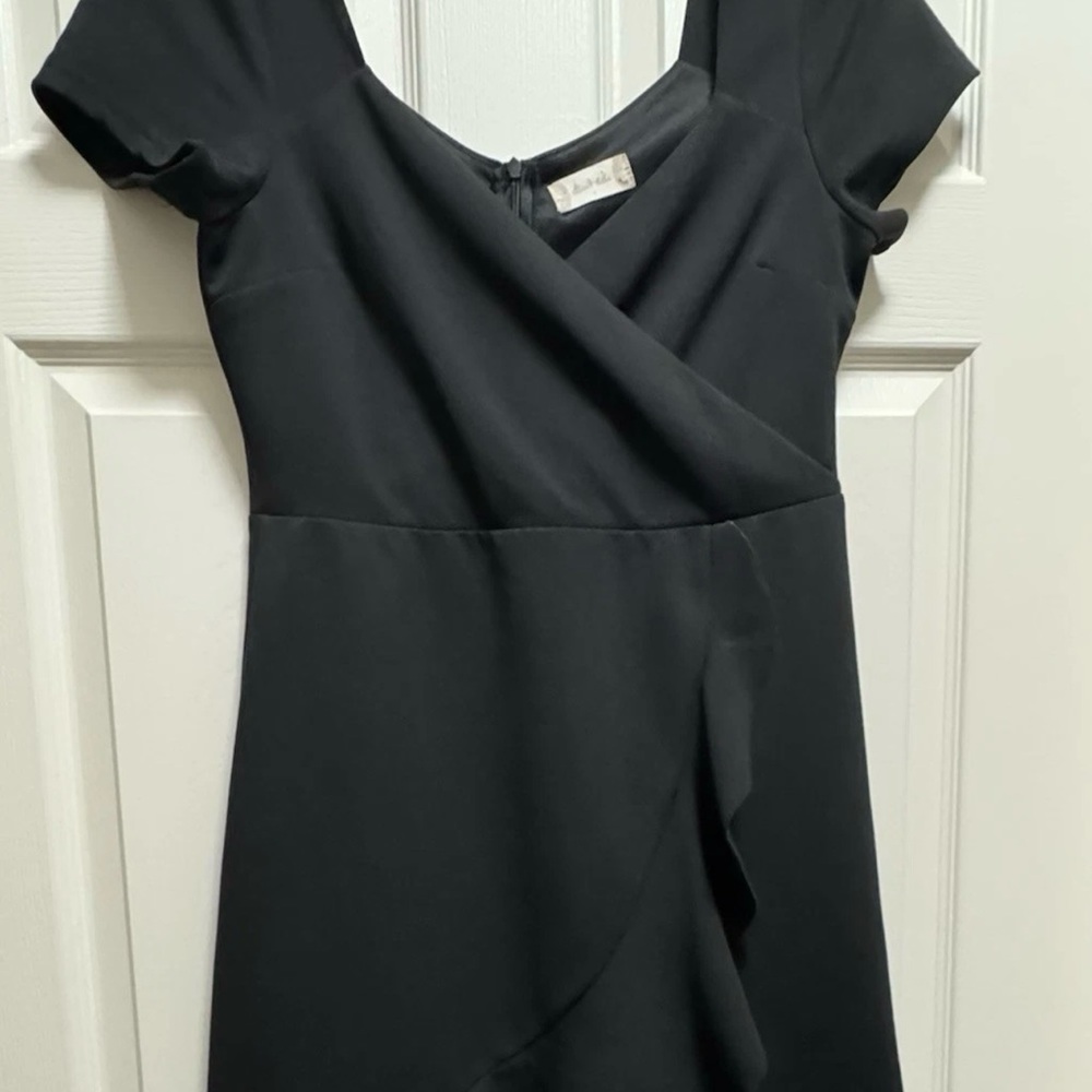 Altar'd State Black Sheath Mini Dress with Flutter Sleeves